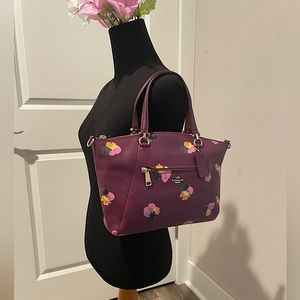 Lovely floral plum Coach handbag/crossbody